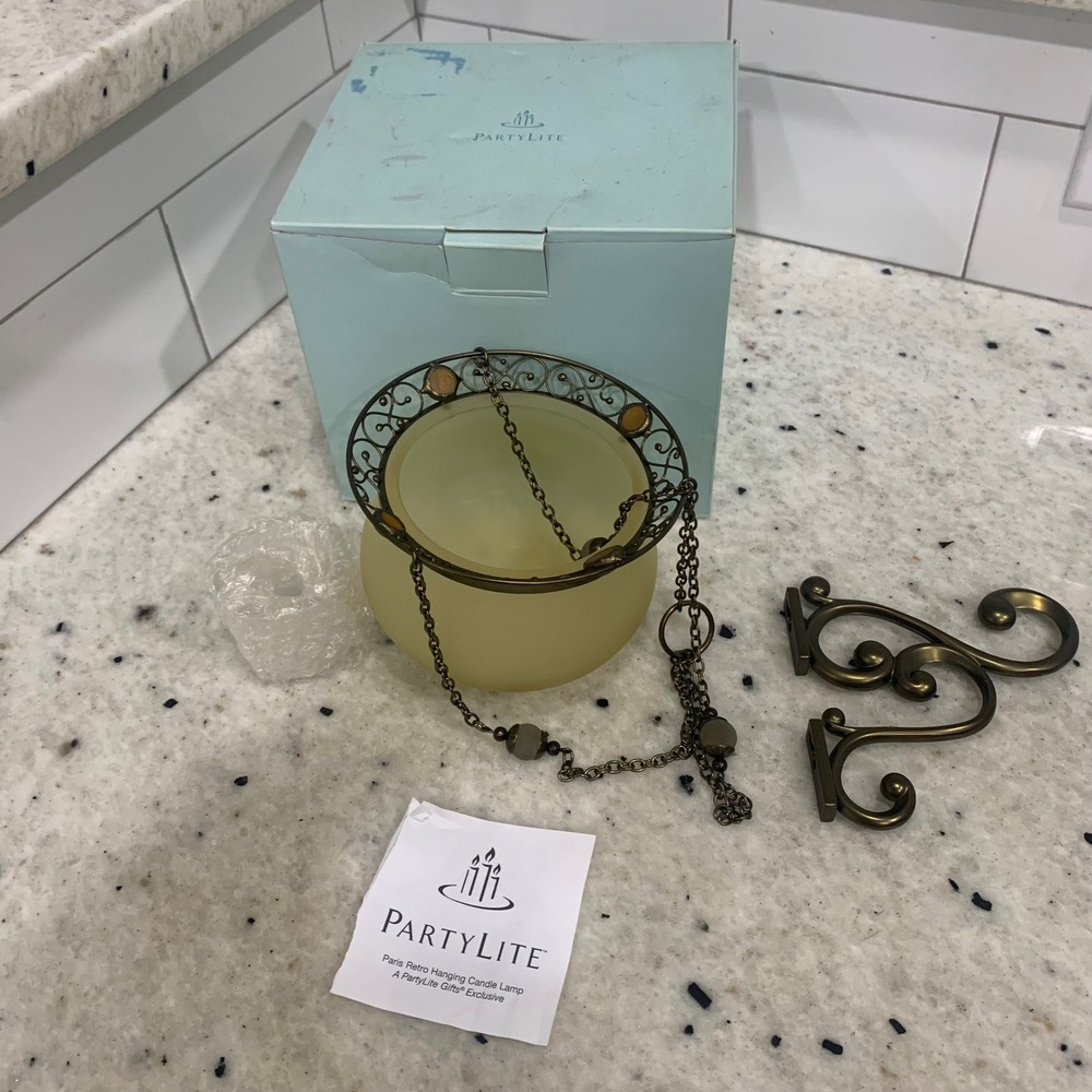 New PartyLite Retro Hanging Candle Lantern Lamp with‎ Chain and Wall Sconces